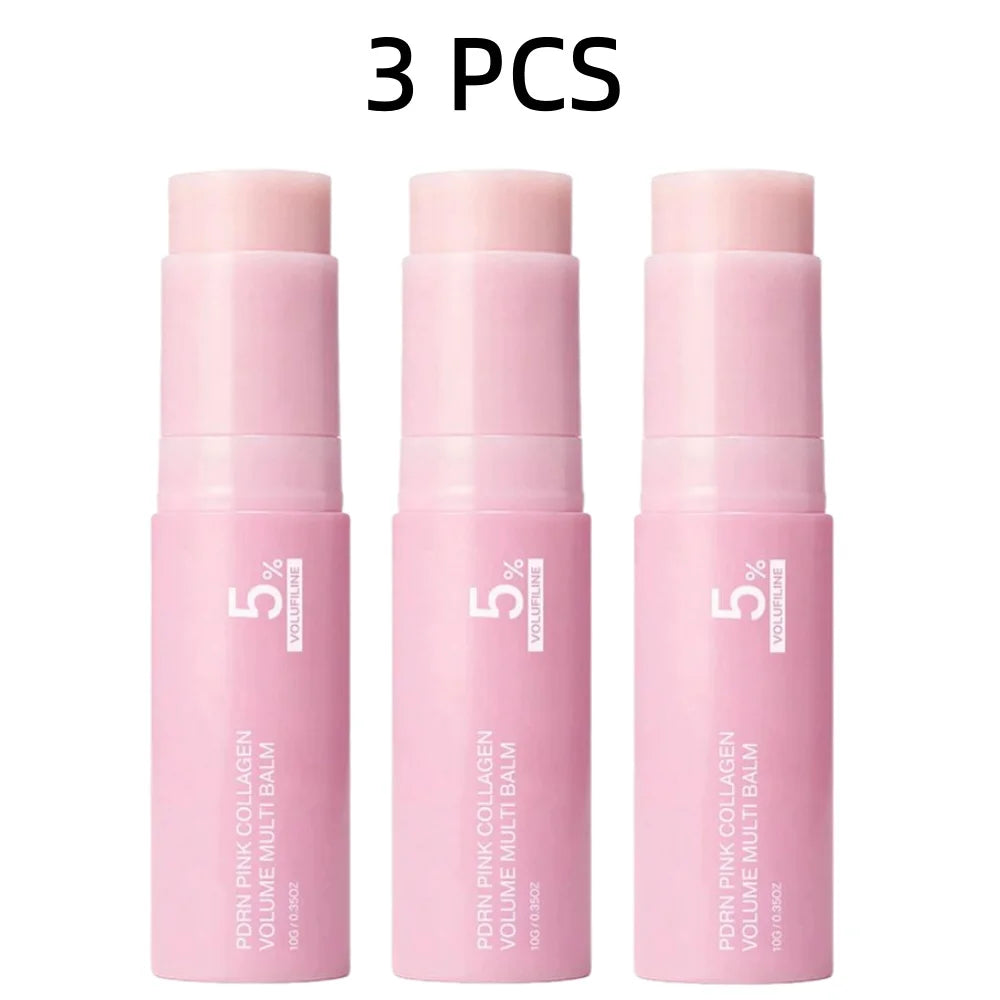 PDRN Pink Collagen Volume Multi Balm Stick 5% Volufiline Long-Lasting Moisturizing Firming Repair Stick for Face Neck Eye