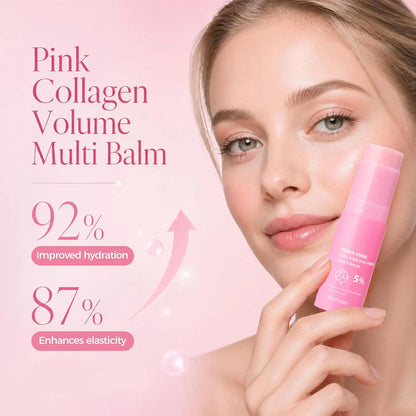 PDRN Pink Collagen Volume Multi Balm Collagen Hydrating Stick for Face, Neck, under Eyes, Lips, Lines Care Plumping&Firming Skin
