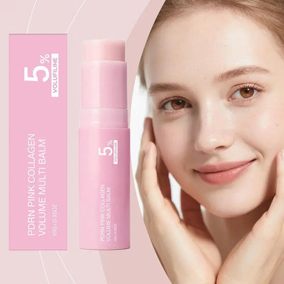 PDRN Pink Collagen Volume Multi Balm Stick 5% Volufiline Long-Lasting Moisturizing Firming Repair Stick for Face Neck Eye
