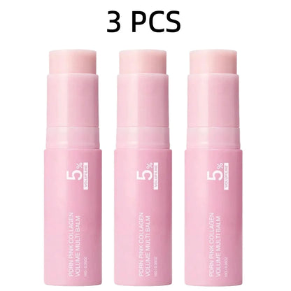 PDRN Pink Collagen Volume Multi Balm Stick 5% Volufiline Long-Lasting Moisturizing Firming Repair Stick for Face Neck Eye