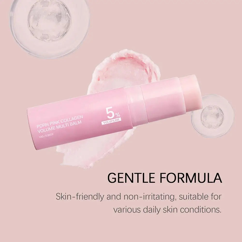 PDRN Pink Collagen Volume Multi Balm Stick 5% Volufiline Long-Lasting Moisturizing Firming Repair Stick for Face Neck Eye